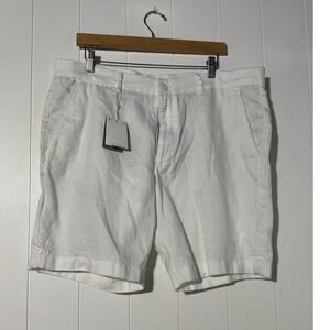 Porter & Ash Men’s Linen Blend Chino Shorts Size 38 White Casual NWT